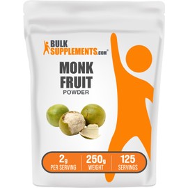 BulkSupplements.com Monk Fruit Powder - Monk Fruit Sweetener, Sugar Substitute for Baking - Pure & Gluten Free, 2g per Serving, 250g (8.8 oz) (Pack of 1)