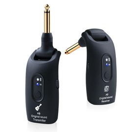 INGPARTNER 2.4GHz Wireless Guitar System Rechargeable Audio Wireless Transmitter Receiver for Guitar Bass Electric Instruments,Over 30m/100 Feet Transmission,270°Rotatable,4hours Woring Time（A9 Black）
