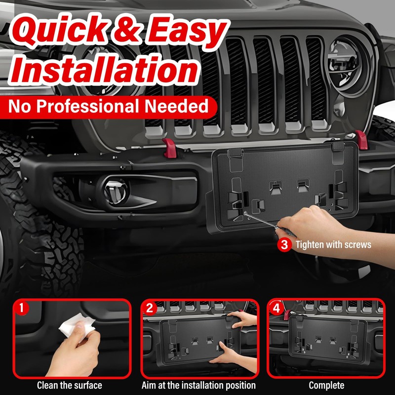 Heavy-Duty ABS Front License Plate Bracket – License Plate Holder