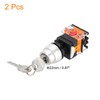 uxcell 2 Pcs 22mm 2 Position Key Locking Push Button