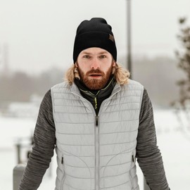 KDVOG Men Women Merino Wool Beanie Hat Winter Warm Knit Slouchy Cuffed Cap Skull Beanies for Cold Weather Wine Red