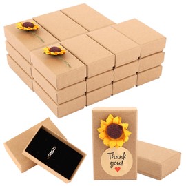 LDXDRU Pack of 30 Cardboard Boxes Gift Box Small Jewellery Box Kraft Brown Box with Lid for Necklace Ring Jewellery Display 8 x 5 x 2.5 cm