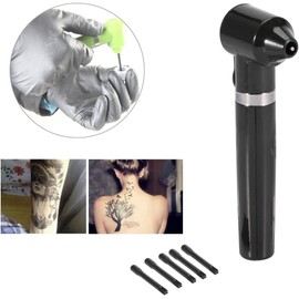 Mezclador de pigmentos de 2 colores - Accesorios de tatuaje, Pigmentos/Tintas/Colores mezclados, Maquillaje permanente Accesorios de arte - con 5 agitadores (Blanco)