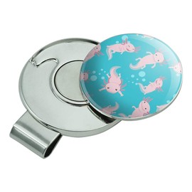 GRAPHICS & MORE Cute Axolotl Mexican Walking Fish Golf Hat Clip with Magnetic Ball Marker