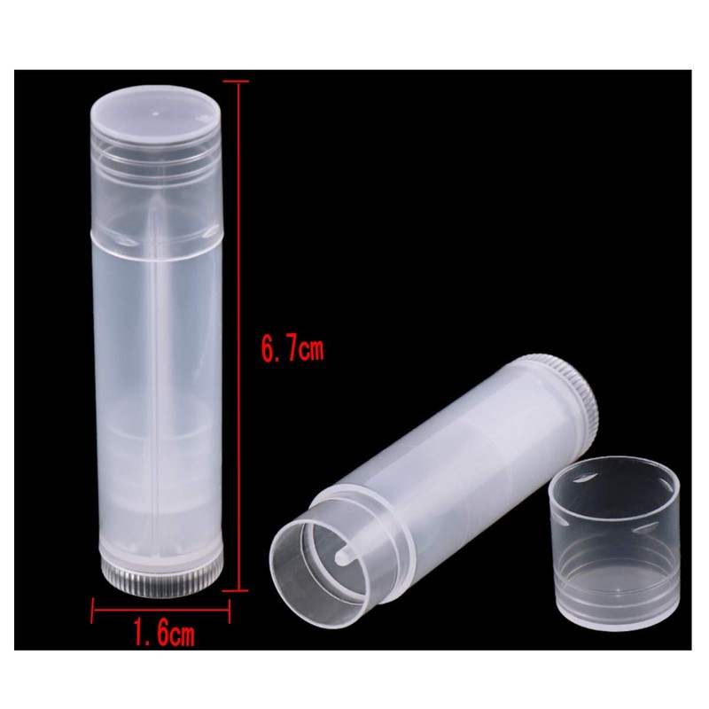 JZK 50 x Transparent Clear Plastic Lip Balm Empty Container