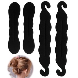 Set of 4 Magic Hair Bun Hair Holder Sponge Clips Hair Styling Set of 4 Magic Hair Bun Holders Sponge Clips for Hair Styling, Doughnut Bun Hair Twister, Curler Tools, Large and Small