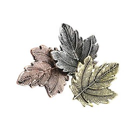Antique Plated Maple Leaves Brooch Suit Sweater Collar Lapel Metal Pin Leaves Brooches Accessories (1)