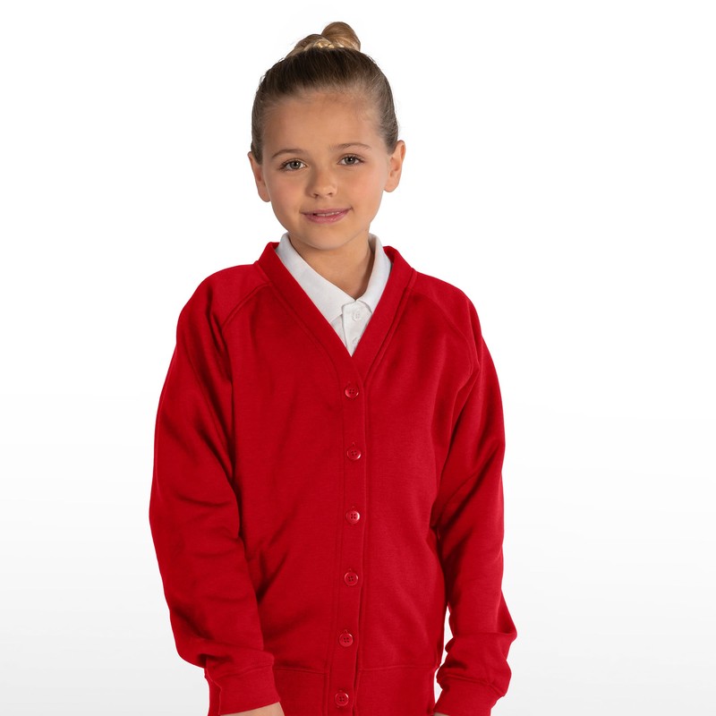 Trutex Unisex Sweatshirt Cardigan for School Uniform, Long Sleeve, Button