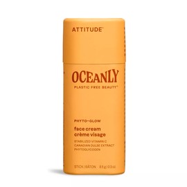 ATTITUDE Oceanly Face Cream Stick, EWG Verified, Plastic-free, Plant and Mineral-Based Ingredients, Vegan Skin Care Products, PHYTO GLOW, Unscented, 8.5 grams
