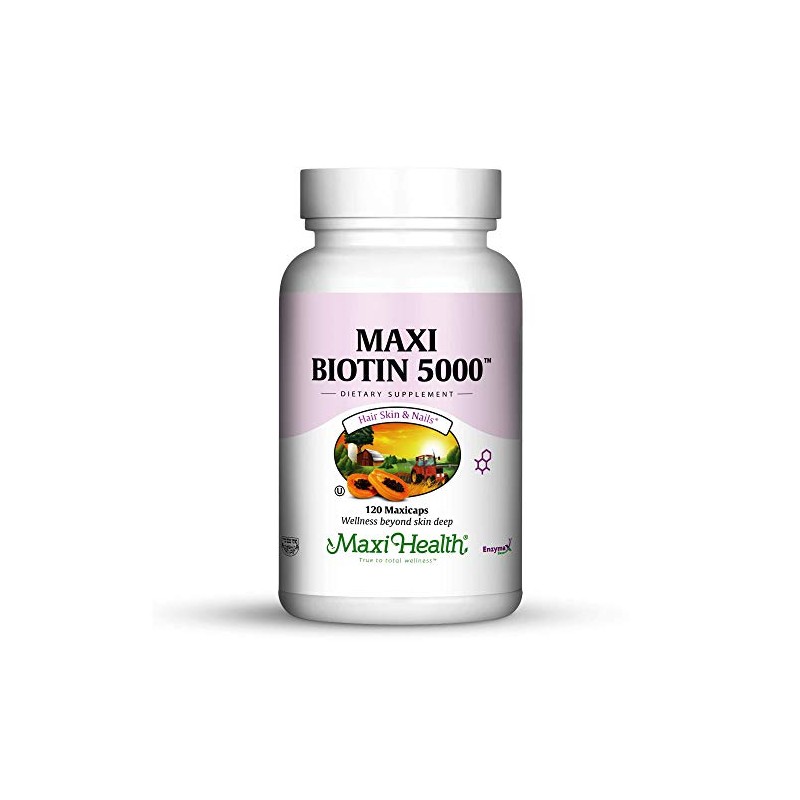 Maxi Health Biotin 5000 mcg – Hair Skin and Nails
