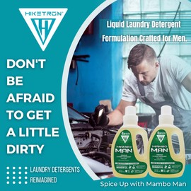 Hiketron Mambo Man Laundry Liquid Detergent, 5x Ultra Concentrated, Tough Stains Remover, Long Lasting Masculine Scent (40 Fl Oz, Pack of 1)