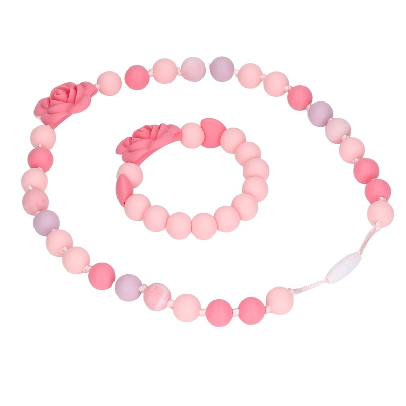 Teething Necklace Bracelet Silicone Flower Shape Design Elegant Exquisite Infant