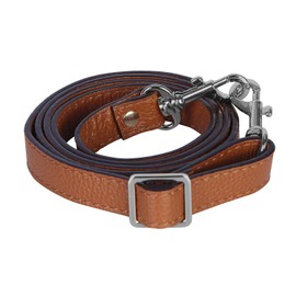 VanEnjoy Full Grain Leather Adjustable Crossbody Straps Replacement - 0.7” Wide, 25”-51” Long (Brown-Silver Buckles)