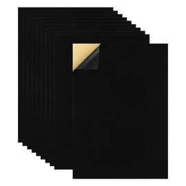 10 PCS Self Adhesive Felt Sheets, 8.3" x 11.8" Velvet Flock Backing Paper Liner Felt Wallpaper for Jewelry Drawer Craft Box Felt Liner (Black)