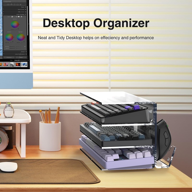 Keyboard Stand for Desktop 3 Layer Acrylic Stand Gaming Keyboard