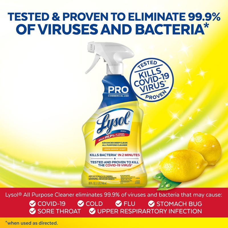 Lysol Pro All-Purpose Cleaner, Advanced Deep Cleaning Sanitizing and Disinfecting