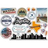 Houston Texas Sticker Set, A5 Blatt, Vinyl Aufkleber für Gepäck
