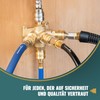 Poppstar Wanddose Druckluftverteiler für Wandmontage, 4-Fach (4x Schnellkupplung / 1x