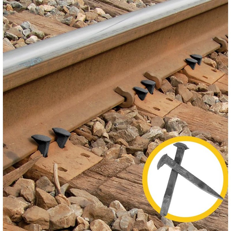 FDKYOEK 24 PCS Railroad Spikes, 4.72 Inches Carbon Steel Rail