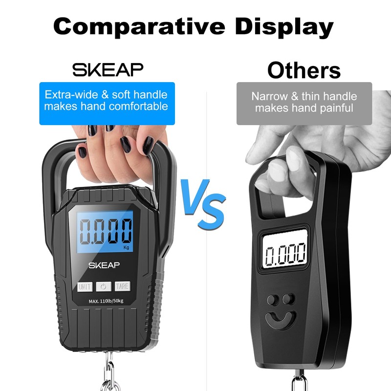 Digital Fish Scale Hanging Scale Fishing Scale, SKEAP 110lb/50kg Luggage