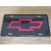 Vintage Chevy License Plate Red Bowtie Bow-Tie Embossed Auto Tag