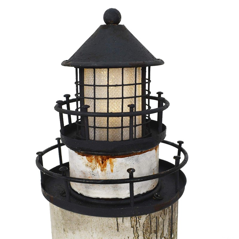 K KILIPES Wood Lighthouse with Led Light Nautical Decorations for