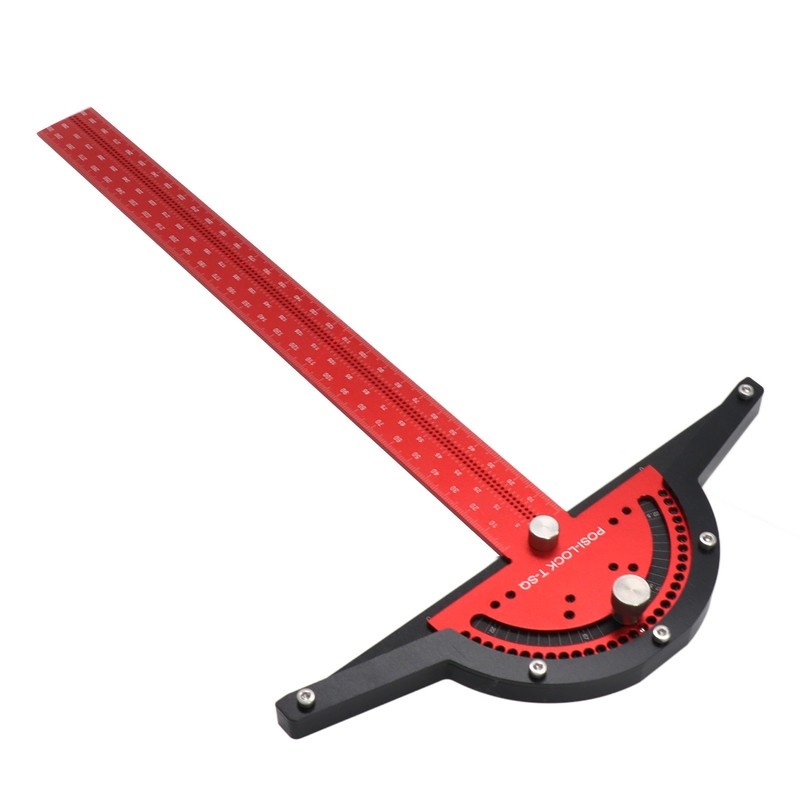 Woodworkers Edge Ruler Aluminum Alloy Red Black Adjustable Angle T