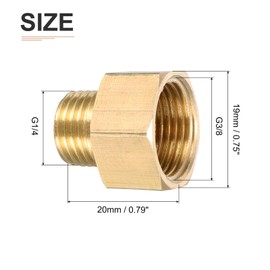 DTGN G1/4 Male x G3/8 Female Brass Threaded Pipe Fitting - 2Pack - Good for Pipe Connection - Brass Pipe Reducer - Gold Tone