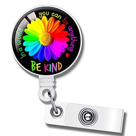 Be Kind Cute Nurse Nursing Badge Reel Holder Retractable with ID Clip for Pediatrics, Baby Nurse, School Nurse, Medical ID Badge Reel