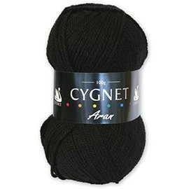 Cygnet Aran Knitting Yarn 100g 100% Acrylic 217 Black