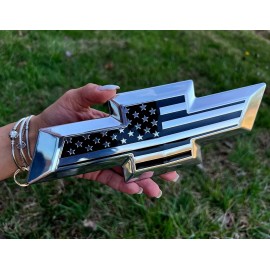 EverPartStore Front & Tailgate Bowtie Overlay Flag Emblem (2016-2019 Silverado 1500 Chrome)