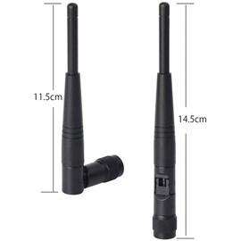 BINGFU WiFi Antenna, Wireless Lan Antenna, Total Station Antenna, 2.4GHz RP-TNC Connector, 5dBi, Omni-Directional, Universal Use, Total Station Antenna, Pack of 2
