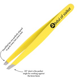 Abdul of Sialkot Eyebrow Tweezers Slant Tip Professional Stainless Steel Eyebrow Tweezers for Men and Women, Great Precision on Eyebrows, Facial Hair and Ingrown Hair