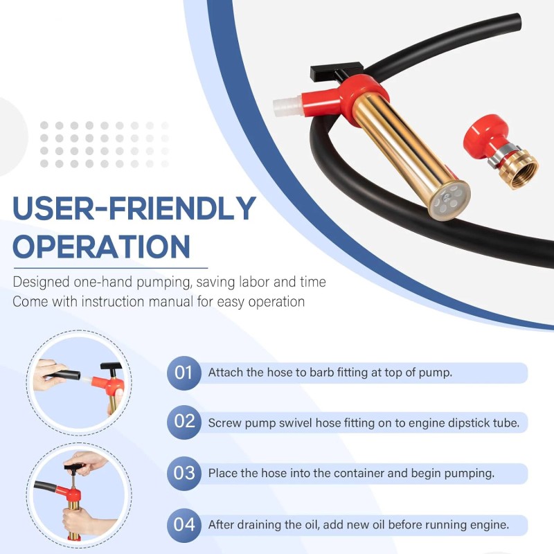 VMSHOP 34060-0130 Universal Marine Engine Oil Drain Hand Pump for