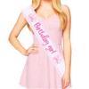 Diartpaint Pink Bow Birthday Girl Sash, Coquette Birthday Satin Sash
