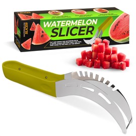 Watermelon Cutter Slicer Tool 9.05" x 1.5" – Stainless Steel Watermelon Slicer Cutter Tool Cuts 1 In Cubes & Slices – Ergonomic Handle, Mess-Free | Cantaloupe, Honeydew, Papaya & Other Summer Snacks
