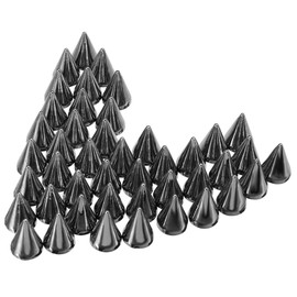 200 Sets Punk Studs Cone Screw Cap Metal Spikes and Rivets for Leather Gloves Bags Clothes Shoes Belt DIY (Black)