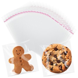 CdbC 200 Pcs Cellophane Bags, 3×3 Inch Clear Cookie Bags, Self Sealing Small Cellophane Bags Gift Bags Treat Bags for Candy, Cookie, Favors, Dessert