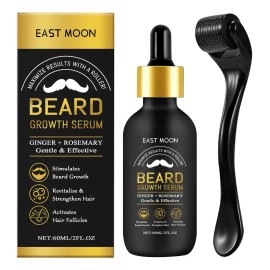 Kit Crecimiento Barba East Moon Sérum 60ml Y Rodillo