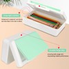 SFLHHDM Pencil Box, Double Layer Large Capacity, White Green, 1pcs
