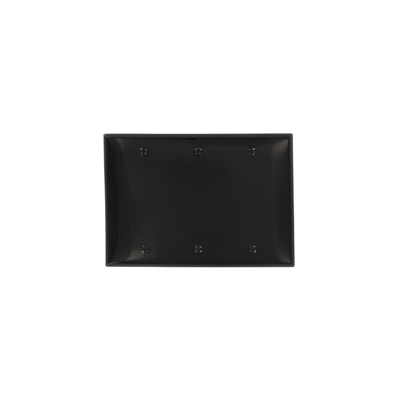 Leviton 3-Gang Blank Wallplate, Standard Size, Thermoplastic Nylon, 80735-E, Black