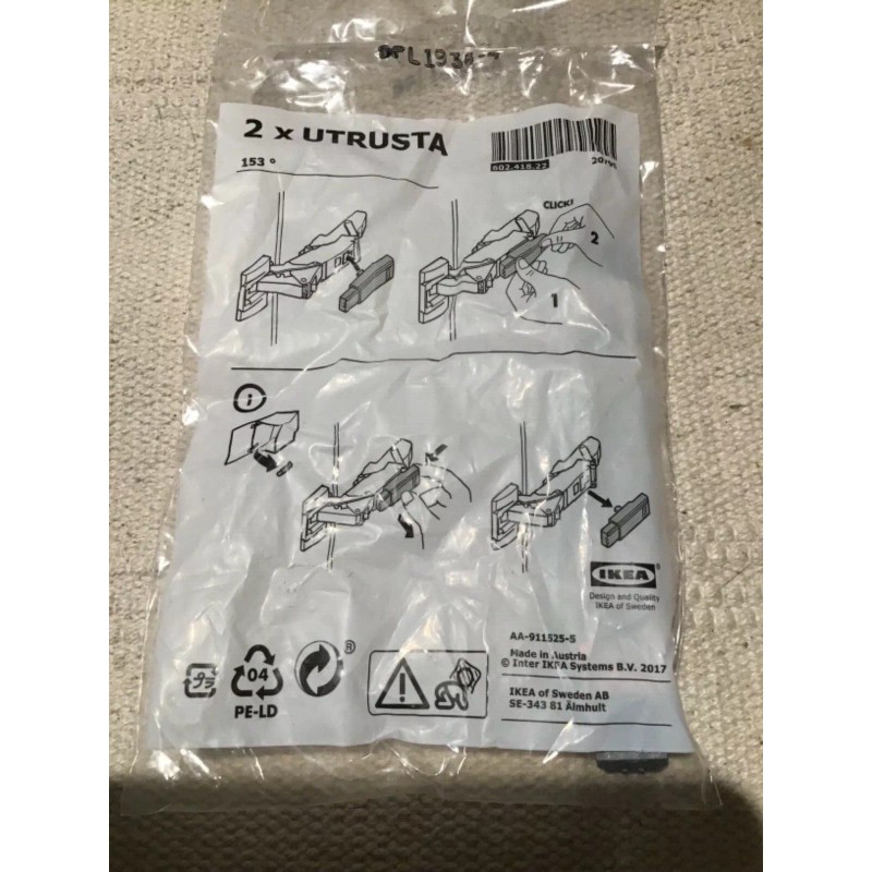 IKEA 2 IKEA UTRUSTA 602.418.22 Door Damper Hinge Soft Close