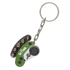 LABEAR - Green Mini Folding Ratchet Screwdriver Set, 72-Tooth Reversible Pocket Ratchet Wrench with Magnetic, EDC Keychain Tool with 5pcs Bits (H4 H5 H6 T25 T30) for Bike, Car, Home Repair