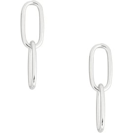 Verona Jewelers 925 Sterling Silver 2 Row Paperclip Chain Link Dangle Drop Earrings For Women
