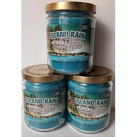Smoke Odor Exterminator 13oz Jar Candle, Island Rain Three Pack.