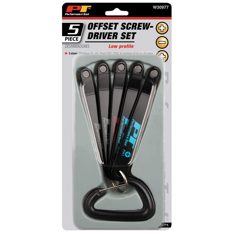 Performance Tool W30977 5 pc. Low Profile Screwdriver Set