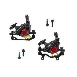 BUCKLOS Zoom HB-100 MTB Line Pulling Hydraulic Disc Brake Calipers Front + Rear, Aluminum Alloy Mountain Bike Hydraulic Disc Brake with is/PM Universal Caliper Adapter for XC Trail, e-Bike, Fat Bike