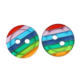 Simply Craft Store UK Pack of 10 Rainbow Resin 2 Hole 12mm Sewing Button, Knitting Crochet Crafting