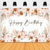 Fitumiw Pumpkin Birthday Backdrop 7x5ft Fall Pumpkins Boho Floral Happy