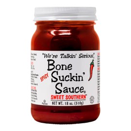 Bone Suckin' Sauce Spicy Sweet Southern BBQ Sauce, Gluten-Free, Non-GMO, Kosher, Sweetened with Cane Sugar & Molasses (1 Pack, Spicy Sweet Southern)